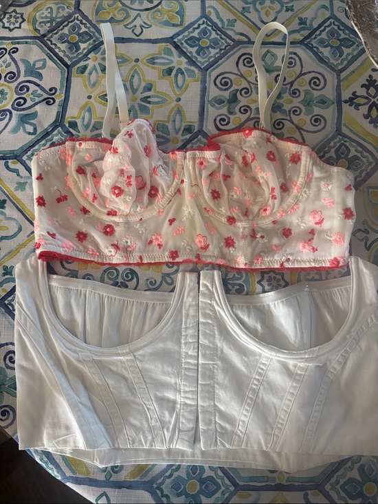 Princess Polly & aerie Other - White and Pink Floral Bustier Top - Women's Intimates
